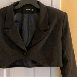 Nasty Gal cropped black evening jacket